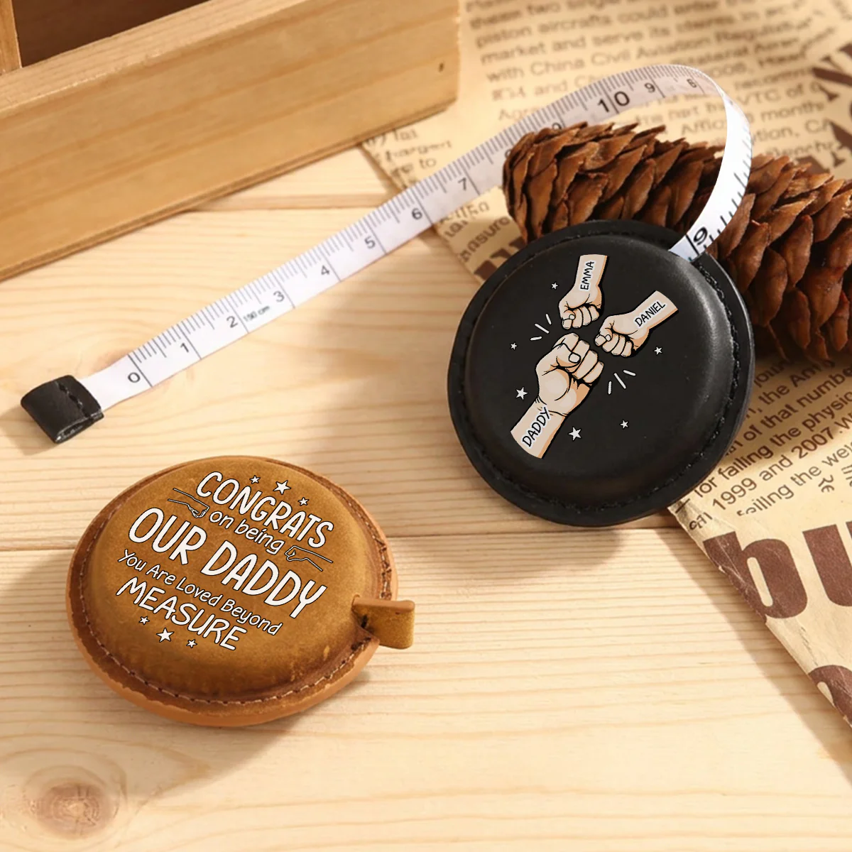 Best Dad - Personalized Custom Leather Tape Measure - Image 4