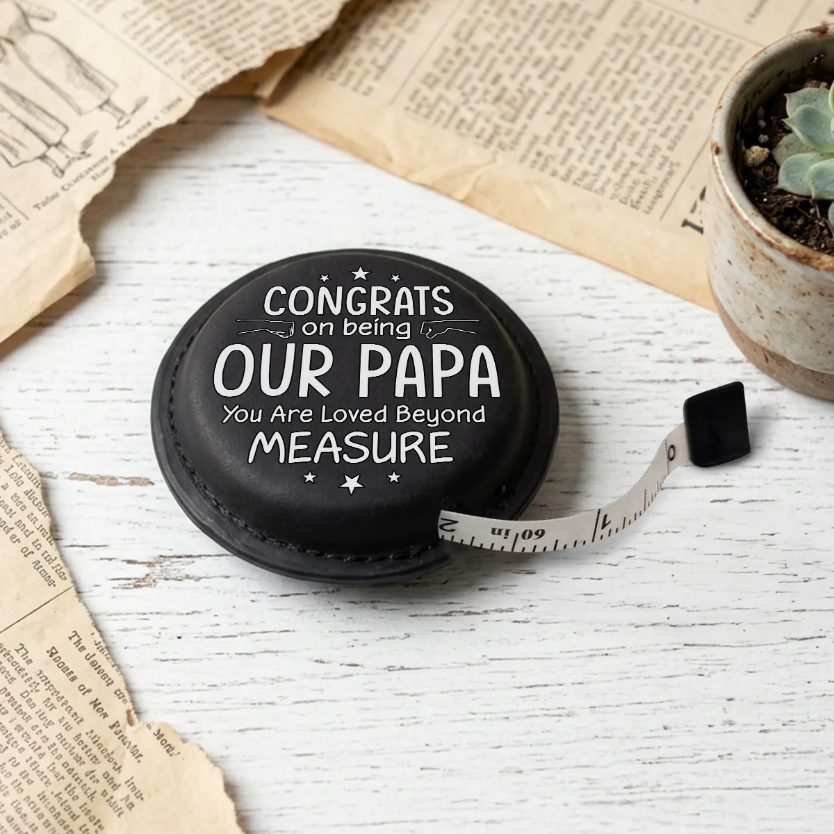 Best Dad - Personalized Custom Leather Tape Measure - Image 5