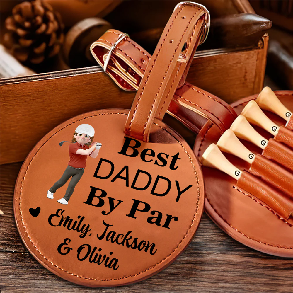 Best Daddy By Par - Personalized Custom Golf Tee Bag - Image 3