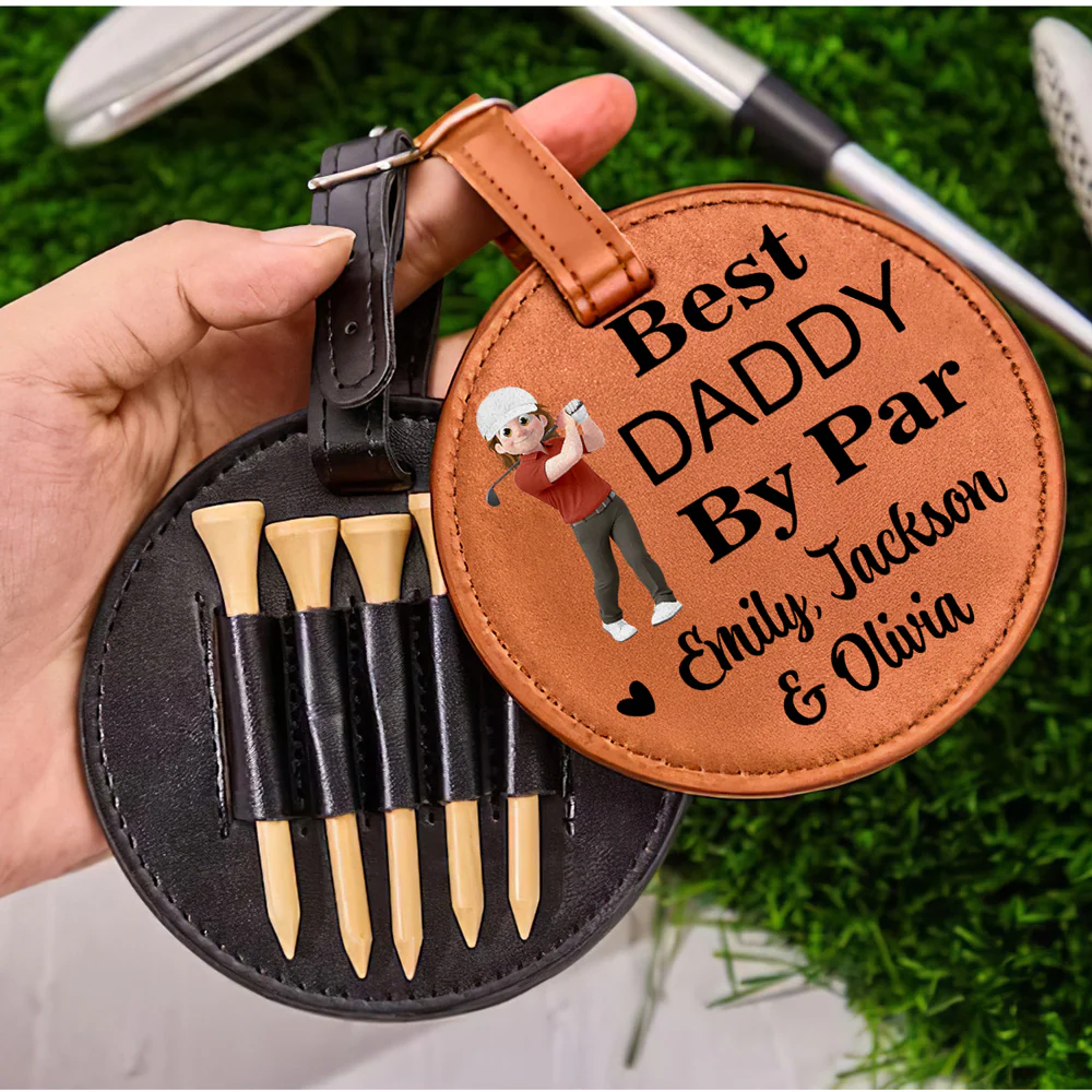 Best Daddy By Par - Personalized Custom Golf Tee Bag - Image 5