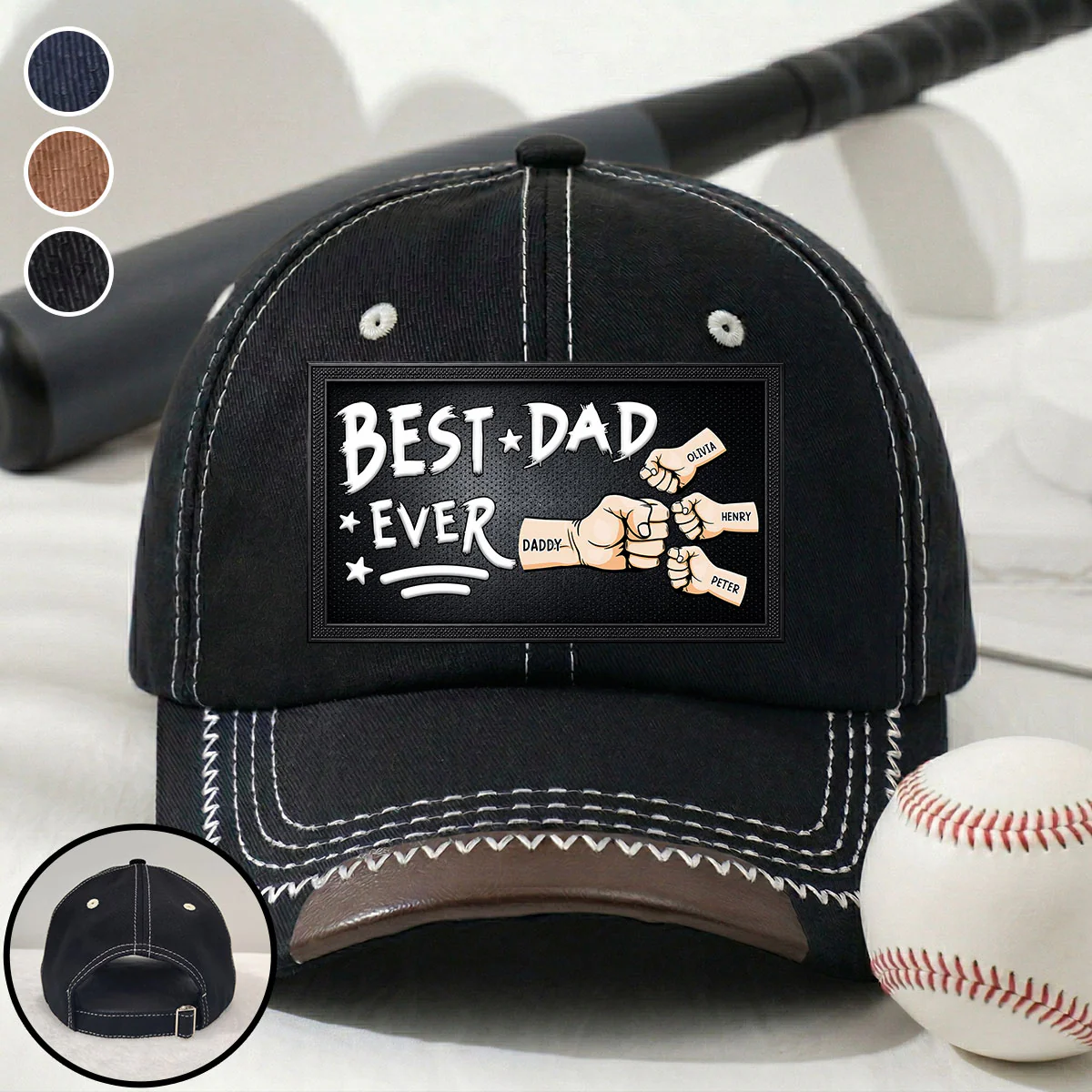 Best Daddy Ever - Personalized Custom Vintage Soft Baseball Cap