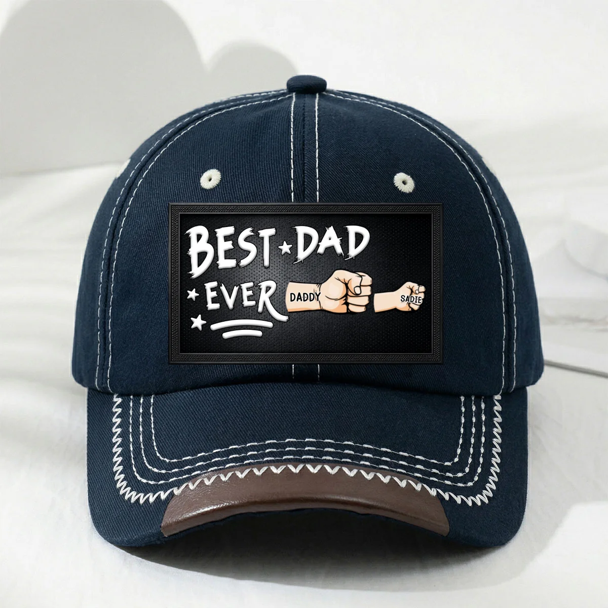 Best Daddy Ever - Personalized Custom Vintage Soft Baseball Cap - Image 11