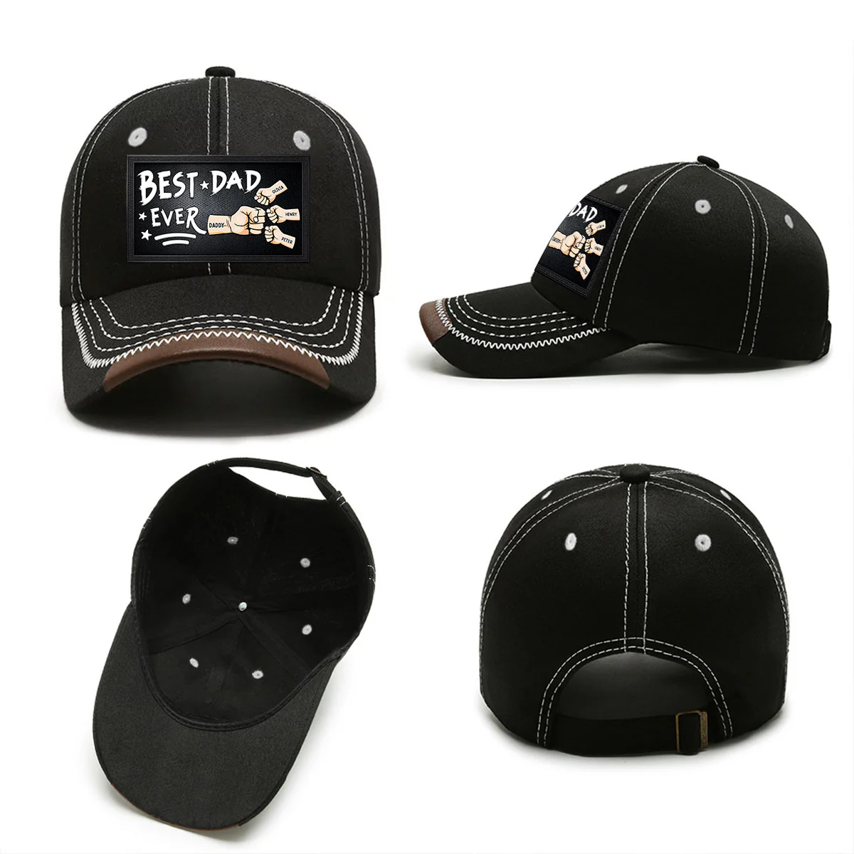 Best Daddy Ever - Personalized Custom Vintage Soft Baseball Cap - Image 6