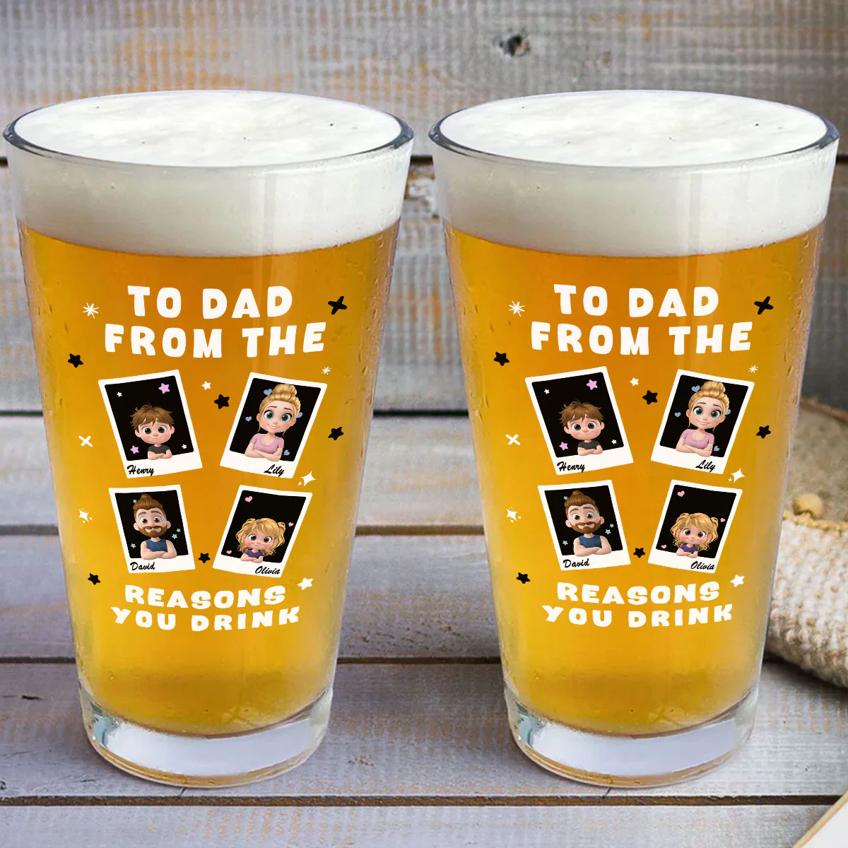 Best Daddy - Personalized Custom Beer Glass - Image 3