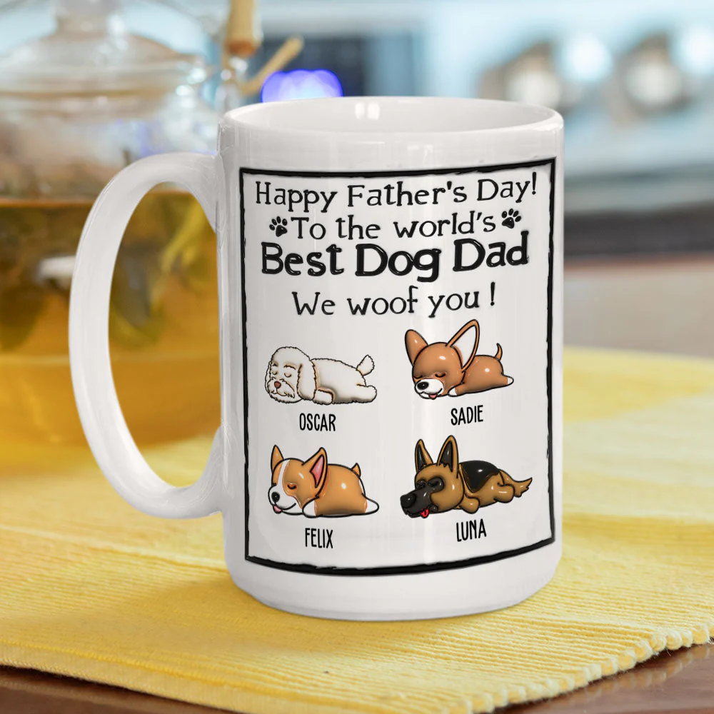 Best Dog Dad - Personalized Custom 3D Inflated Effect Mug - Image 5