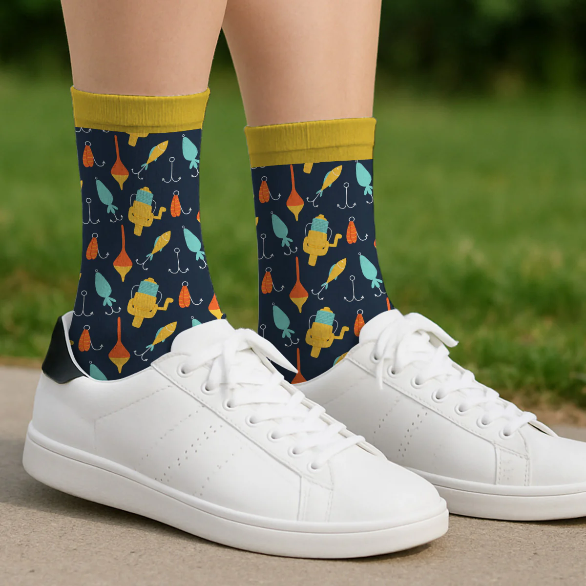 Best Fisherman Ever - Personalized Custom Crew Socks - Image 4