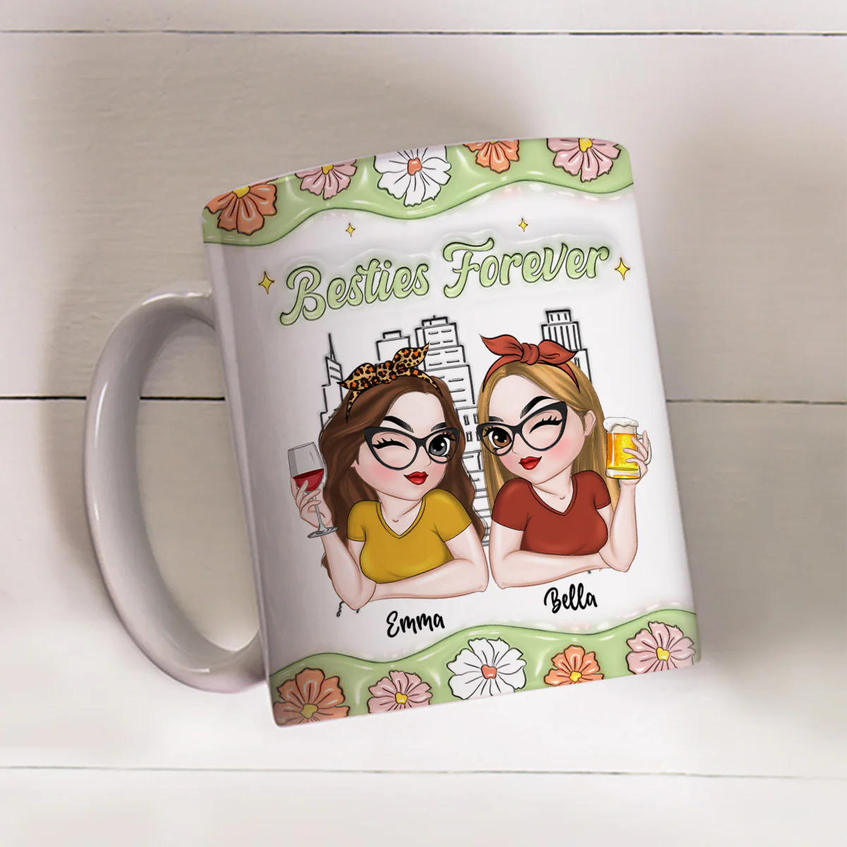 Best Friend Forever - Personalized Custom 3D Inflated Effect Mug - Image 2