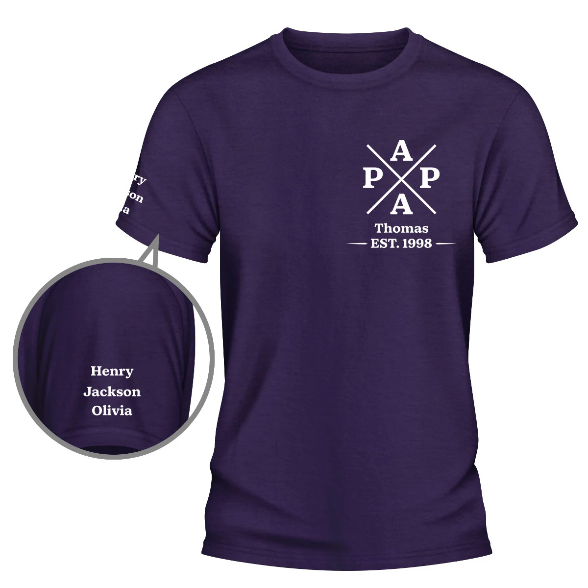 Best Grandpa - Personalized Custom Shirt With Design On Sleeve - Image 4