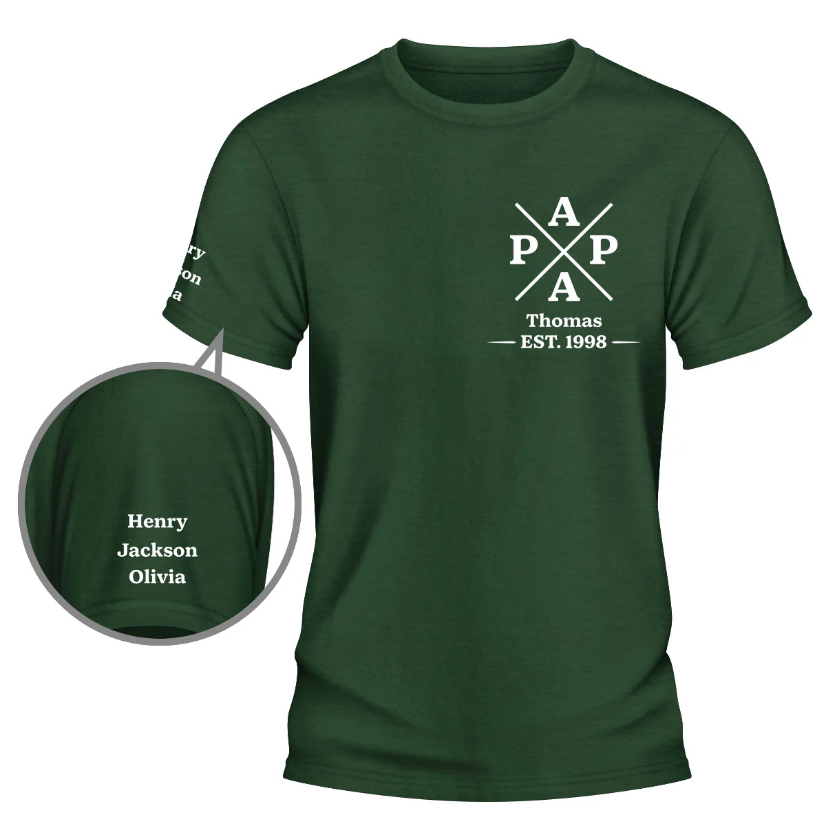 Best Grandpa - Personalized Custom Shirt With Design On Sleeve - Image 5