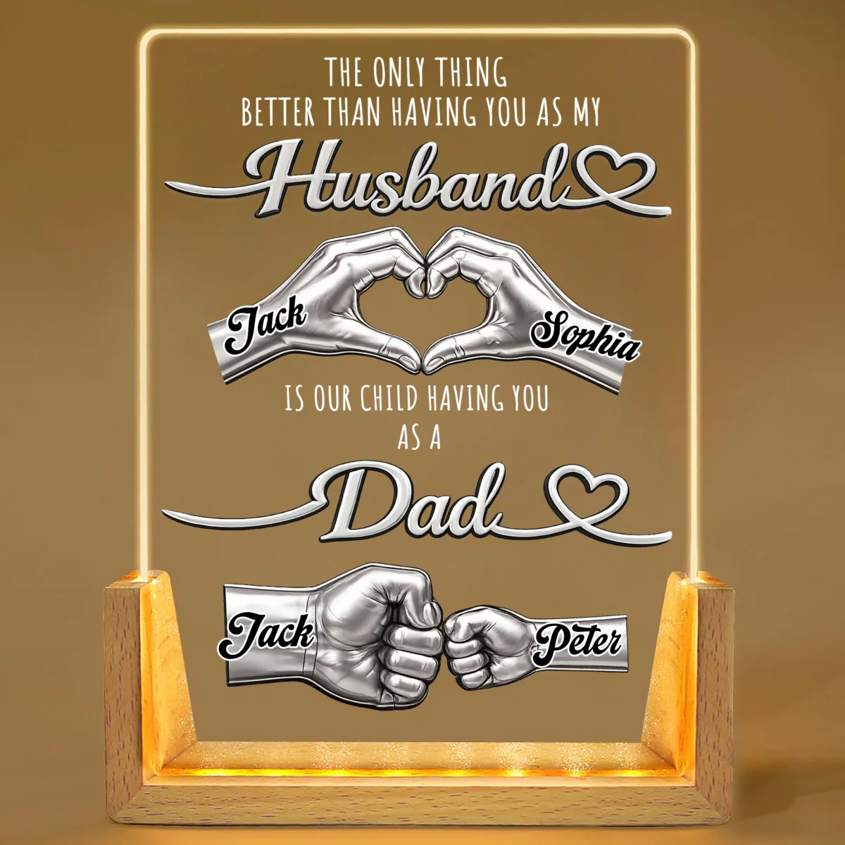 Best Husband Best Dad - Personalized Custom Night Light - Image 8