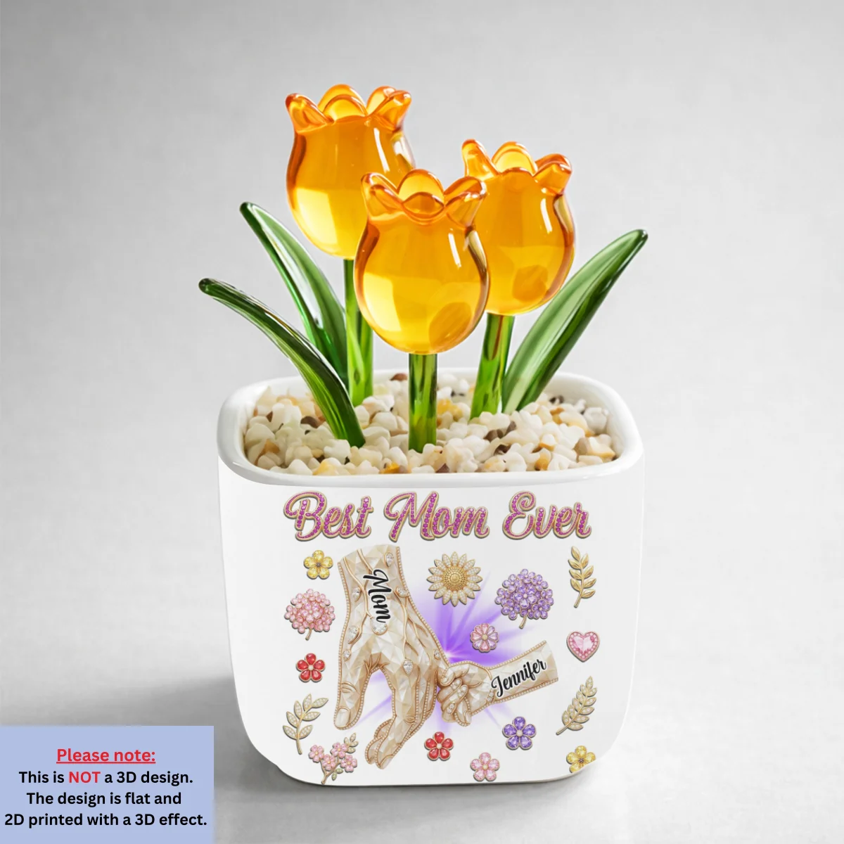 Best Mom Ever - Personalized Custom Glass Everlasting Tulips - Image 11
