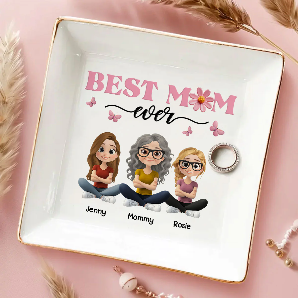 Best Mom Ever - Personalized Custom Jewelry Dish - Image 2