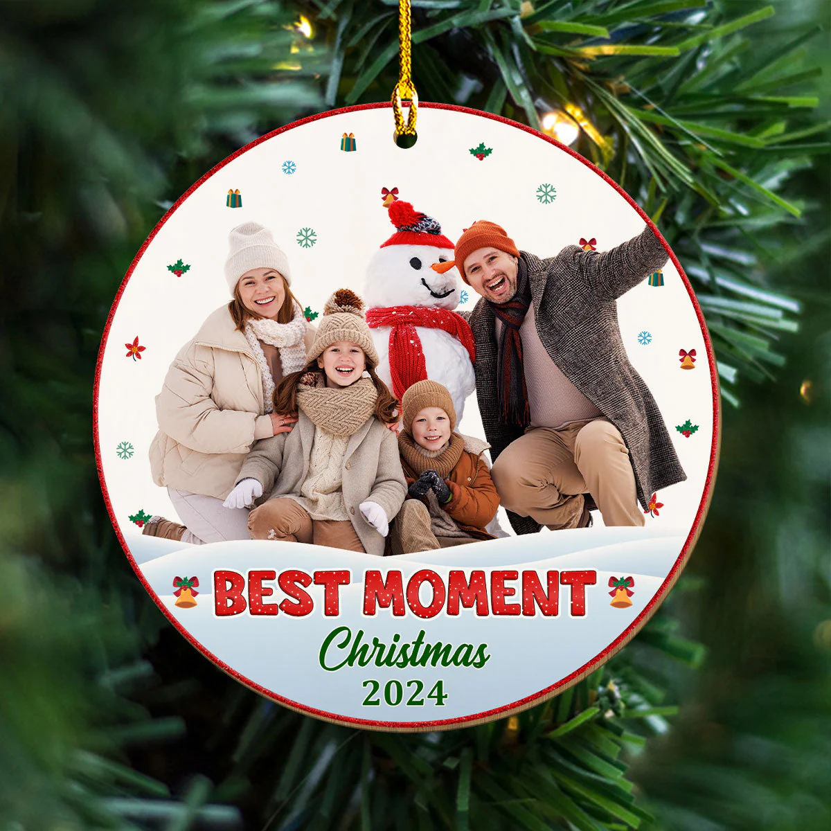 Best Moment - Personalized Custom Wood Ornament - Image 2