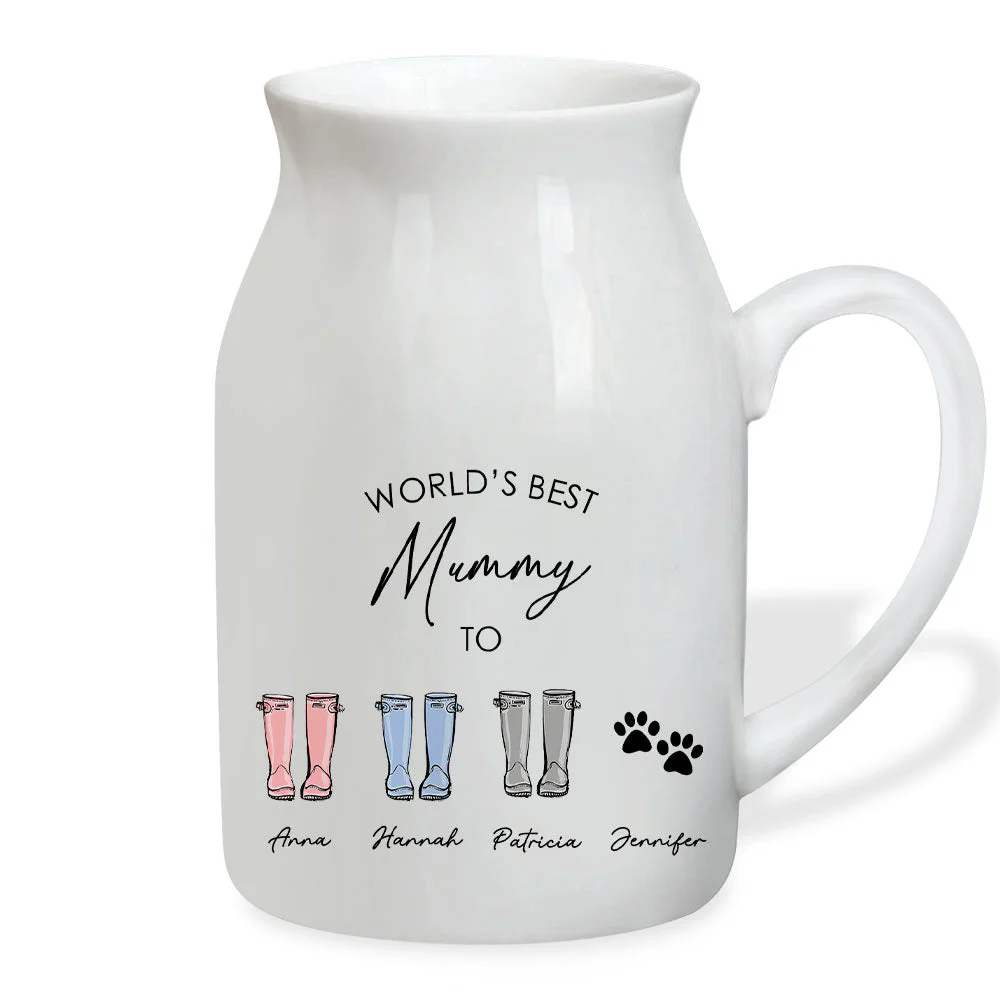 Best Nanny In The World - Personalized Custom Home Decor Flower Vase