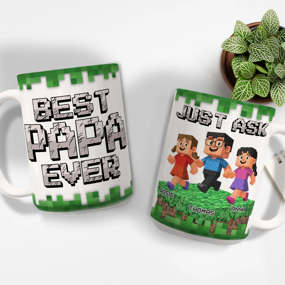Best Papa Ever Ever - Personalized Custom Coffee Mug - Image 5