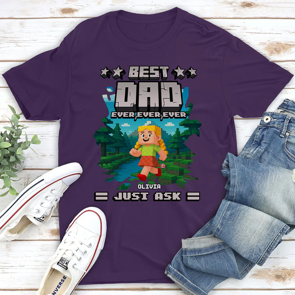 Best Papa Ever Ever - Personalized Custom Shirt - Image 2