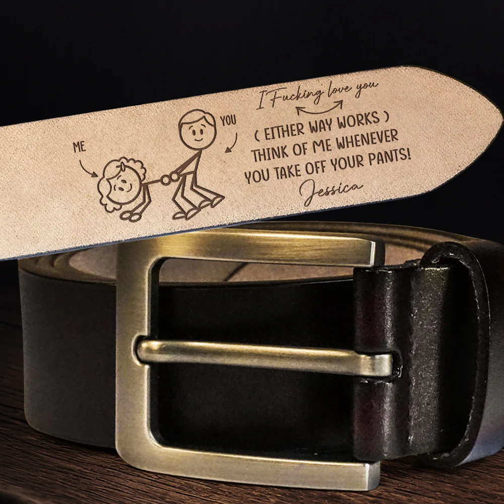 You Know What This Means - Personalized Engraved Leather Belt - Image 2