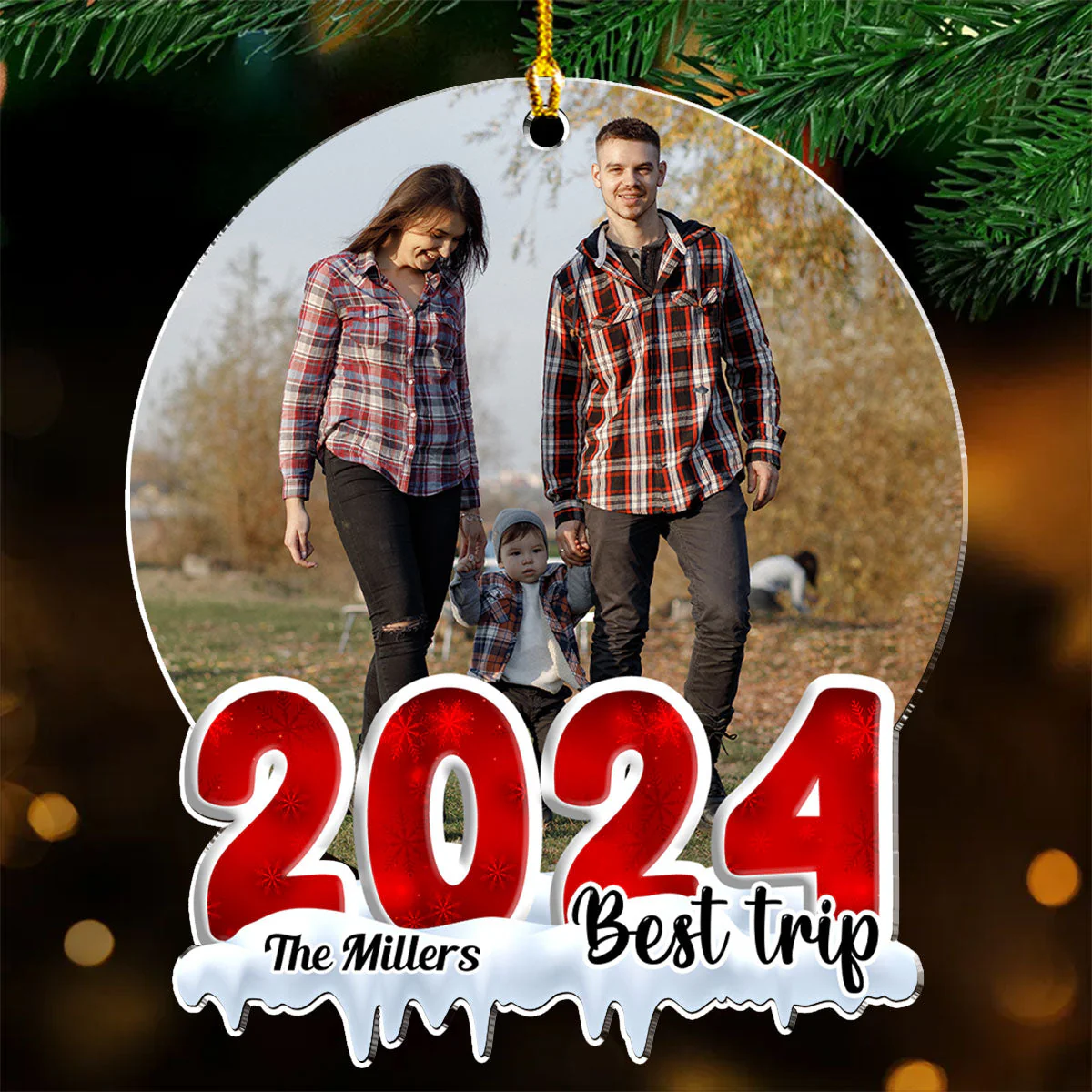 Best Trip 2024 - Personalized Custom Acrylic Ornament - Image 3