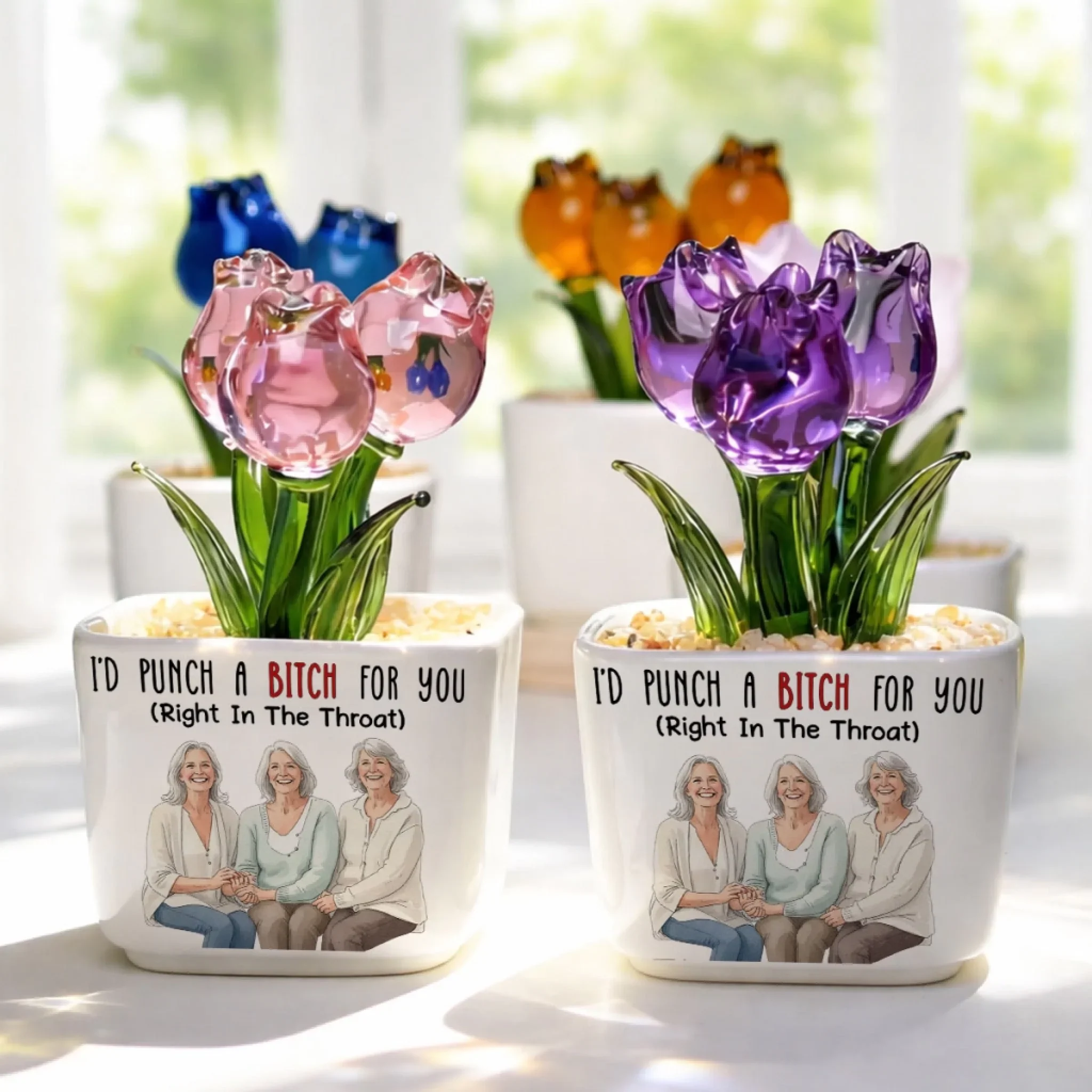 Bestie Blossom - Personalized Custom Glass Everlasting Tulips - Image 6