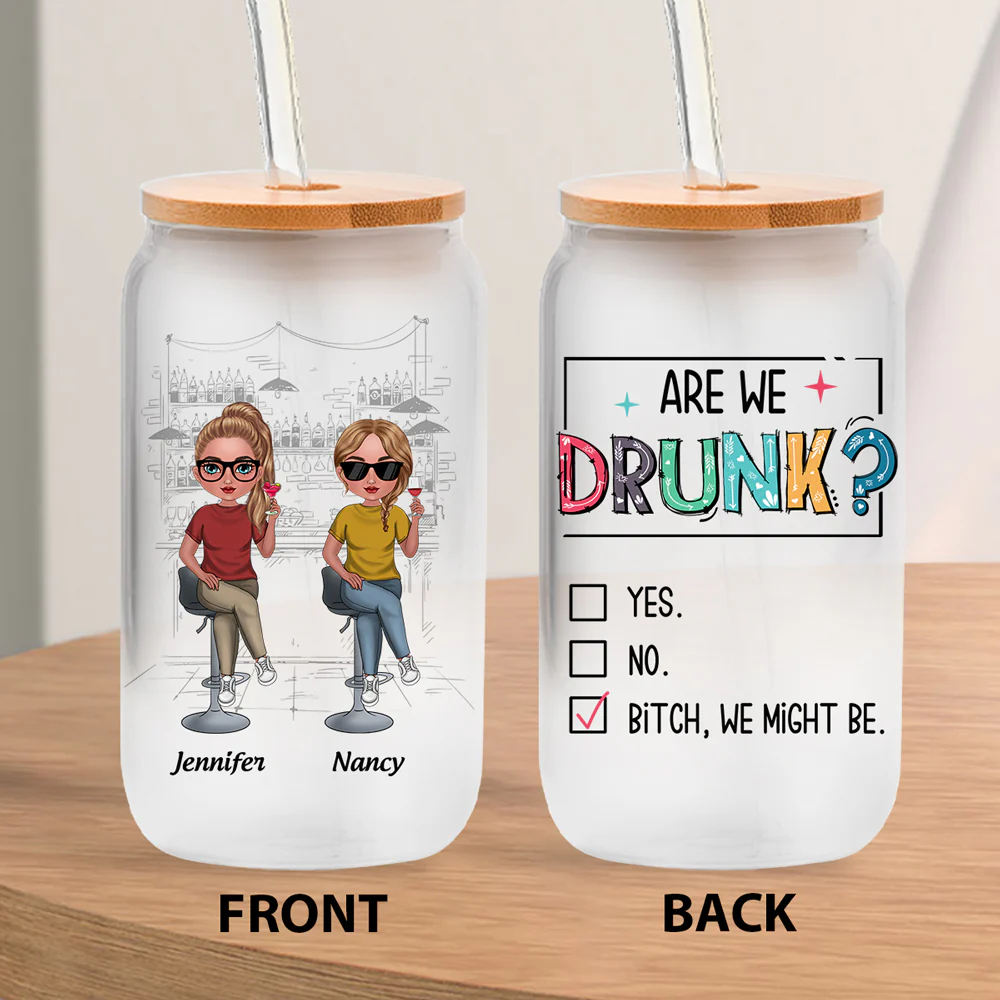 Bestie Check - Personalized Custom Glass Can - Image 3