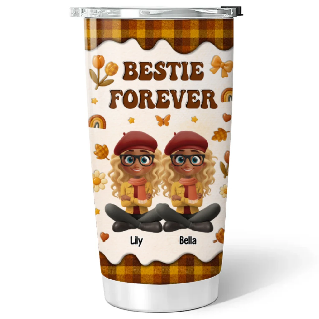 Bestie Forever Autumn - Personalized Custom Tumbler - Image 5