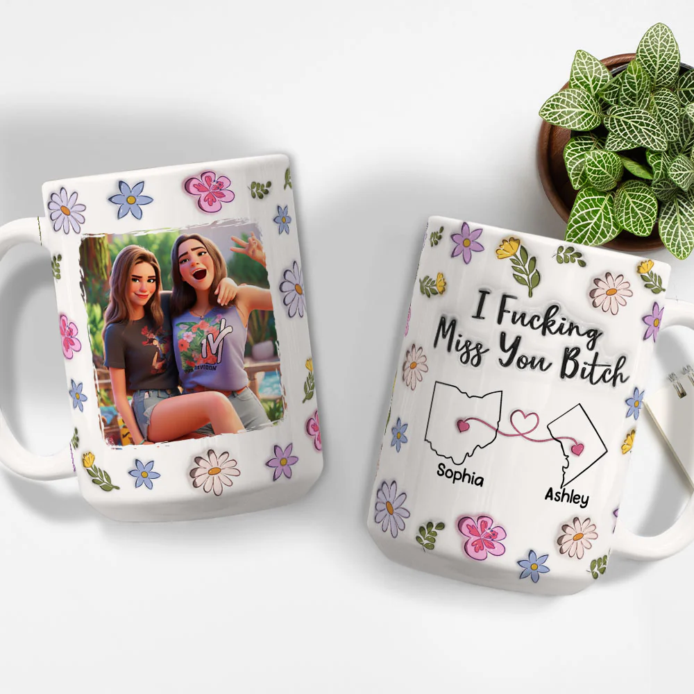 Bestie I Miss You - Personalized Custom 3D Inflated Effect Mug - Image 2