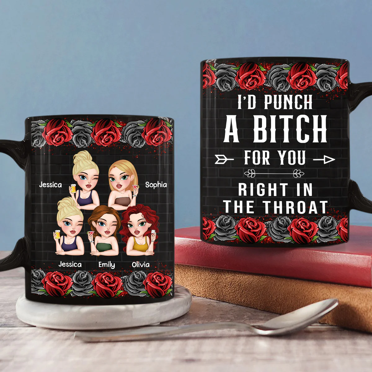 Bestie I Punch A Bitch For You - Personalized Custom Coffee Mug - Image 4