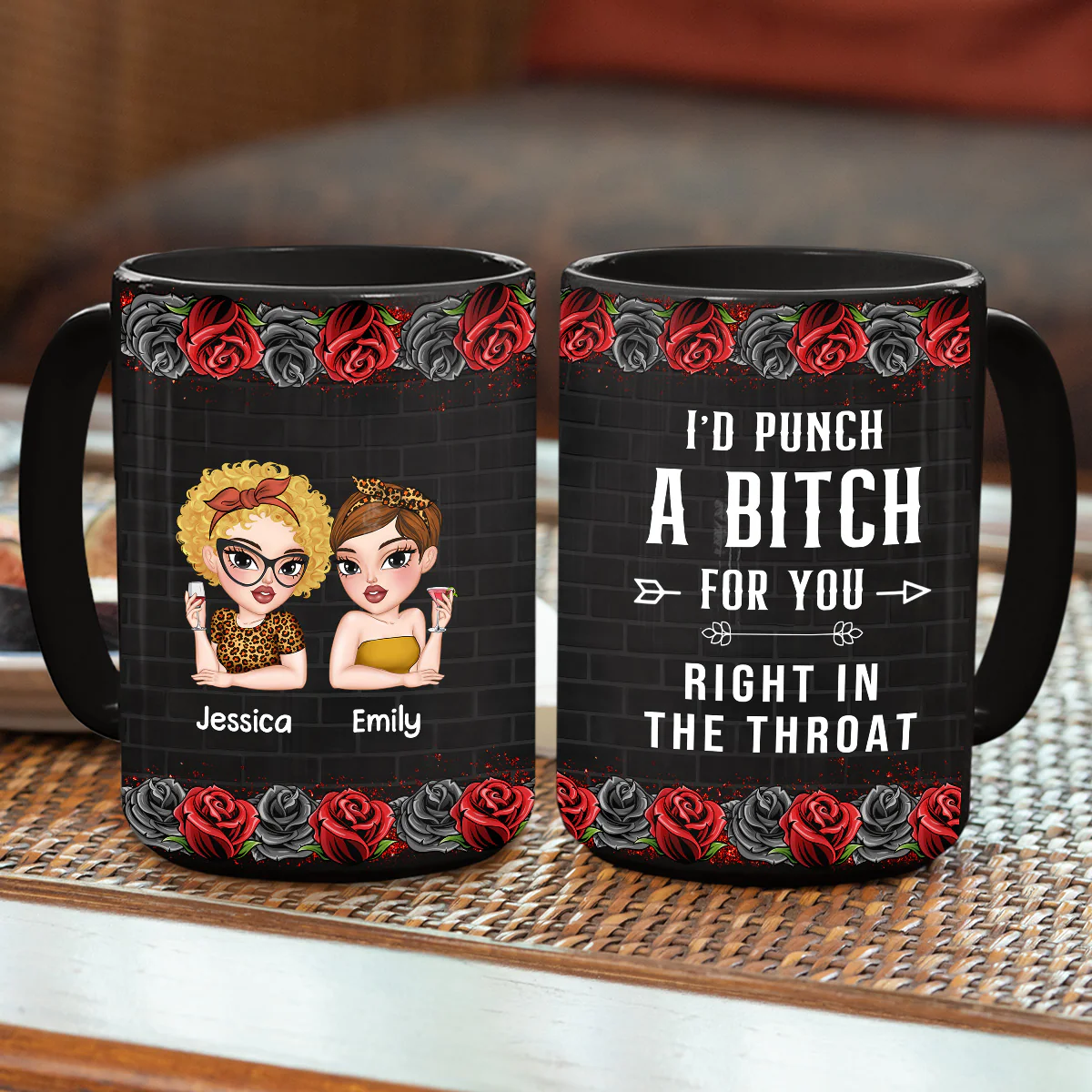 Bestie I Punch A Bitch For You - Personalized Custom Coffee Mug - Image 5