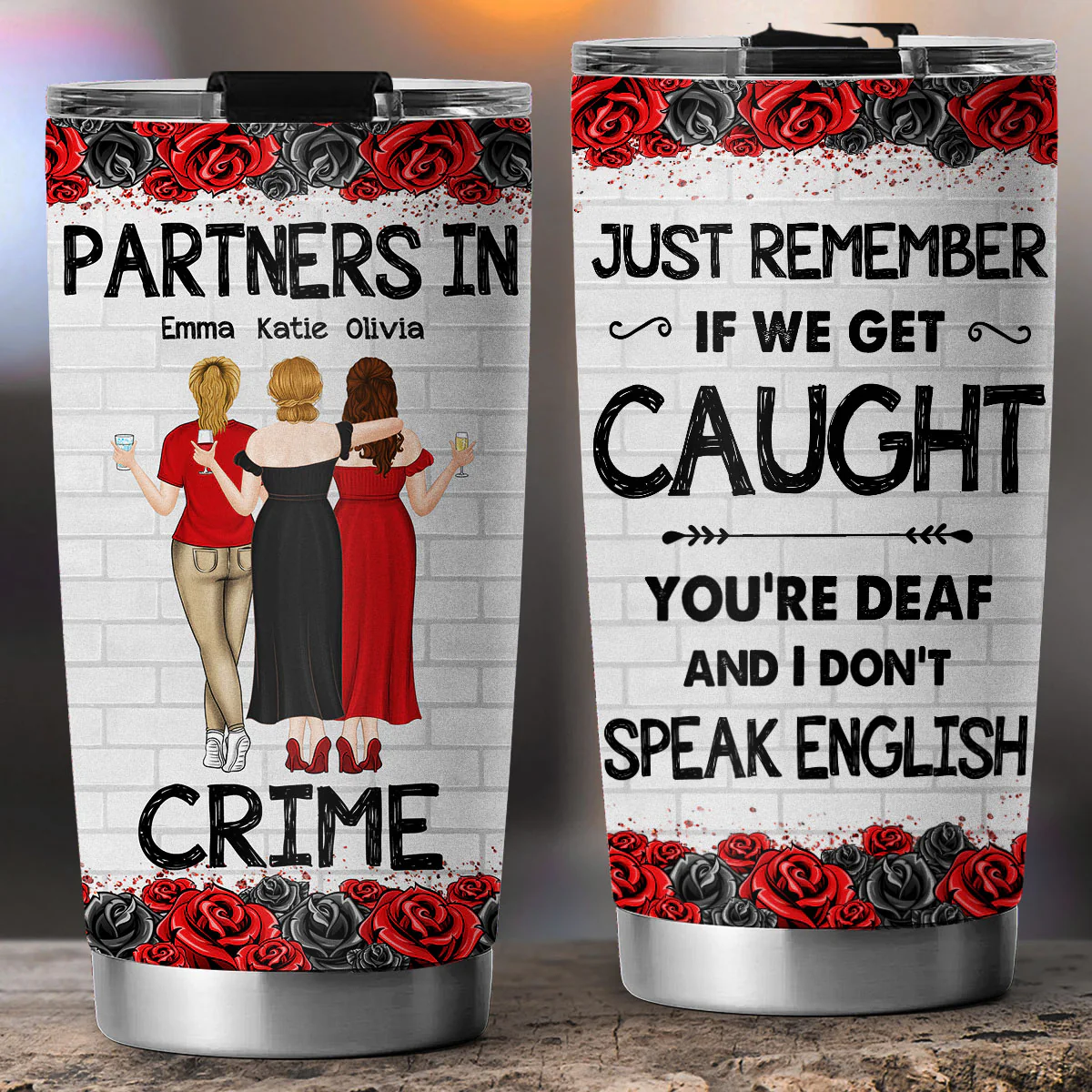Bestie Partners In Crime If We Get Caught - Personalized Custom Tumbler - Image 6