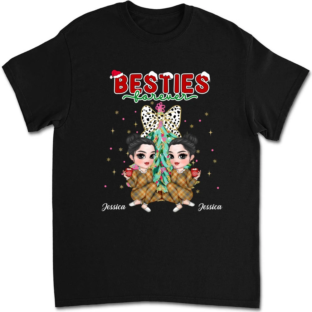 Bestie Sitting Christmas - Personalized Custom Shirt - Image 5