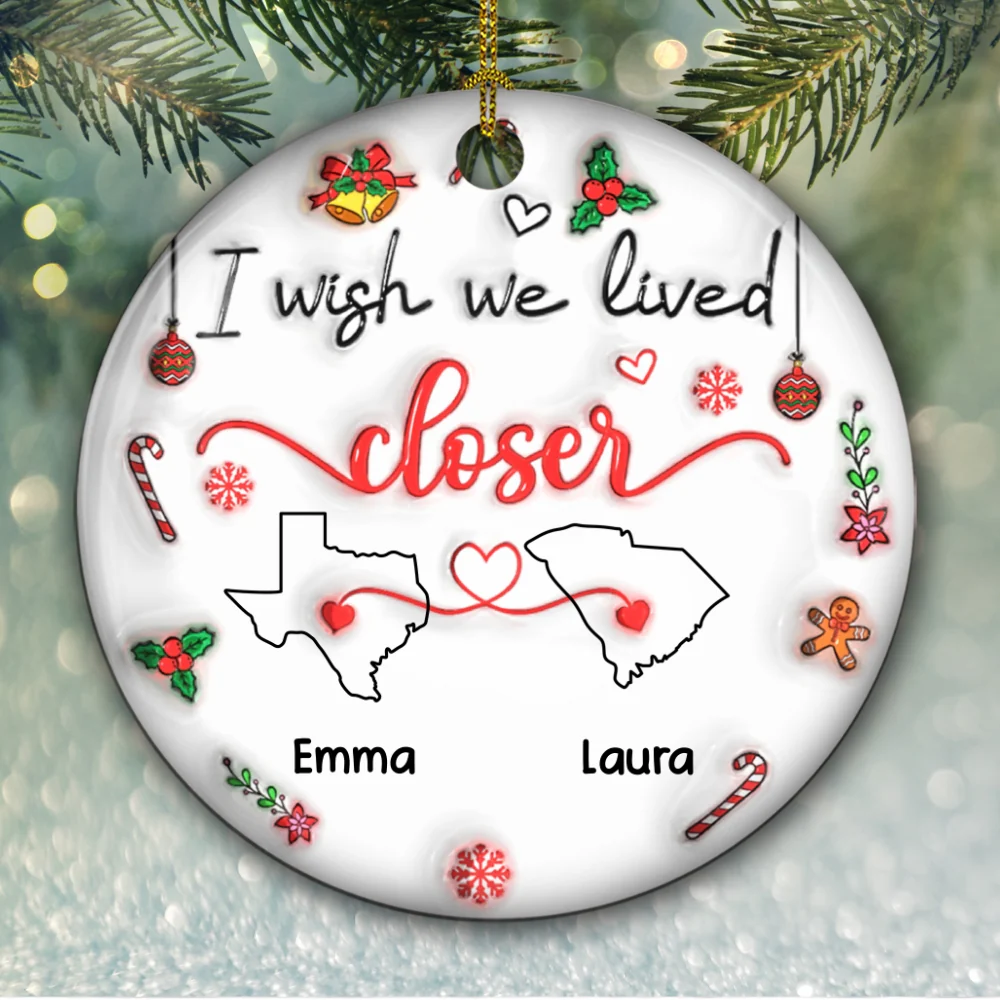 Besties Are Always Close At Heart More Friends Version - Personalized Custom 3D Inflated Effect Ceramic Ornament - Image 5