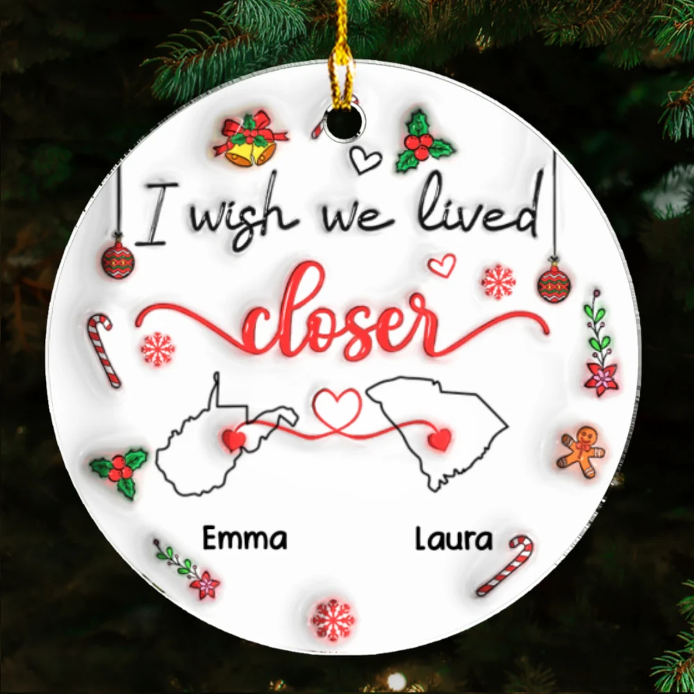 Besties Are Always Close At Heart - Personalized Custom 3D Inflated Effect Acrylic Ornament - Image 5