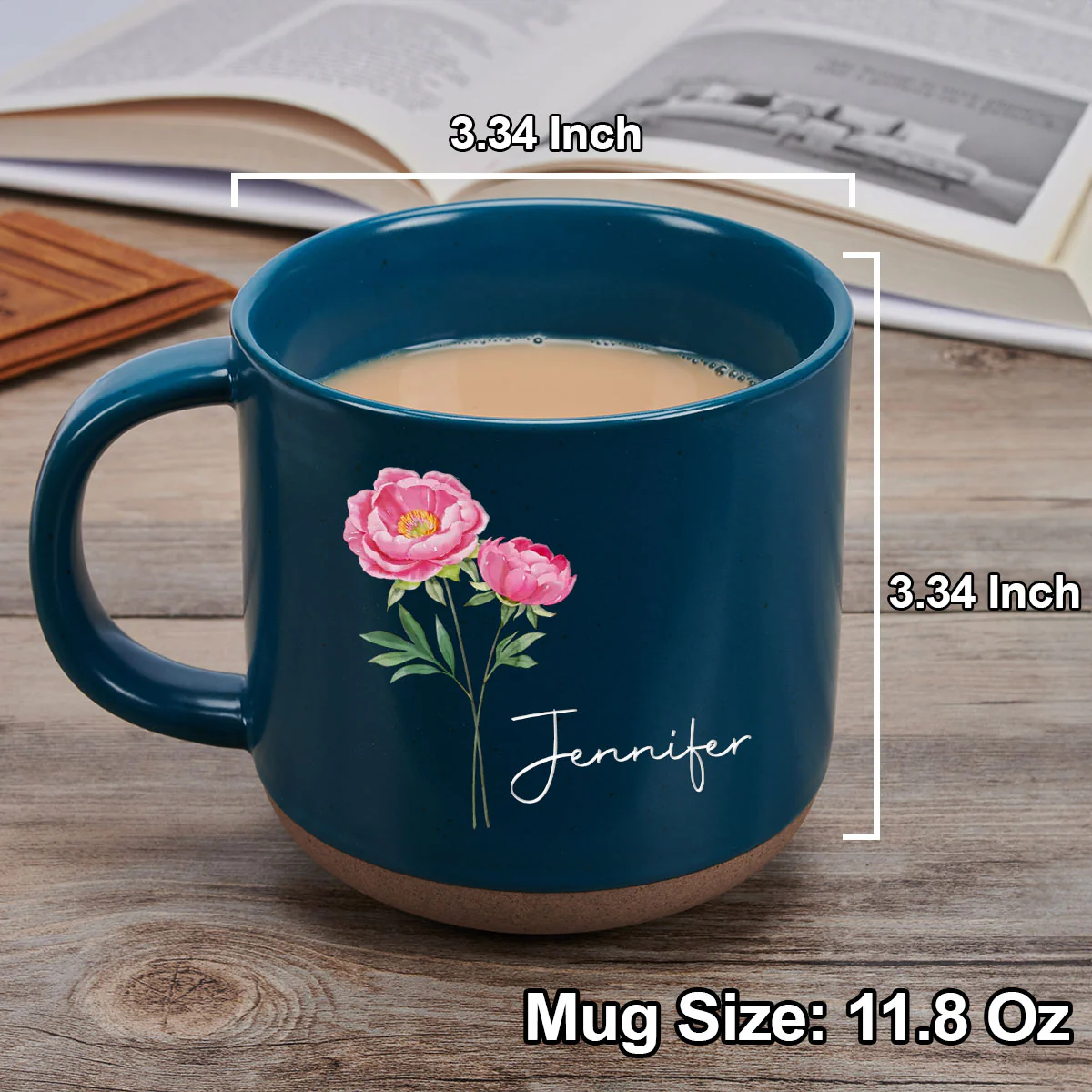Besties Bloom Together - Personalized Custom Pottery Mug - Image 2
