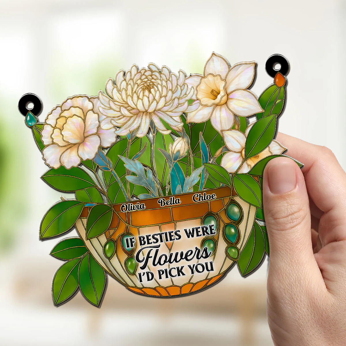 Besties Bloom Together - Personalized Custom Suncatcher - Image 5