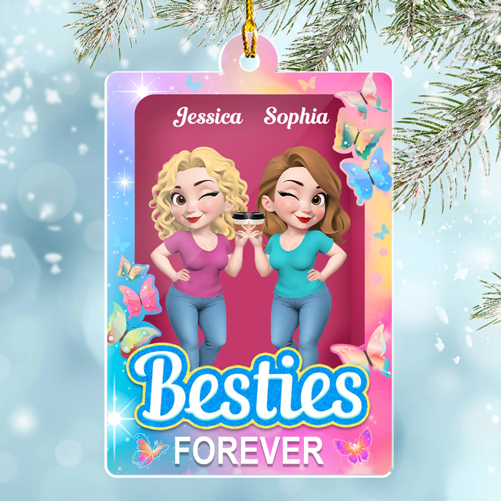 Bestie For Life - Personalized Custom Acrylic Ornament - Image 5