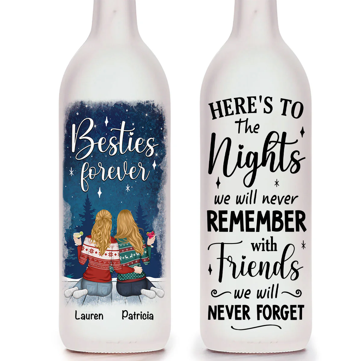 Besties For Life - Personalized Custom Bottle Lamp - Image 2
