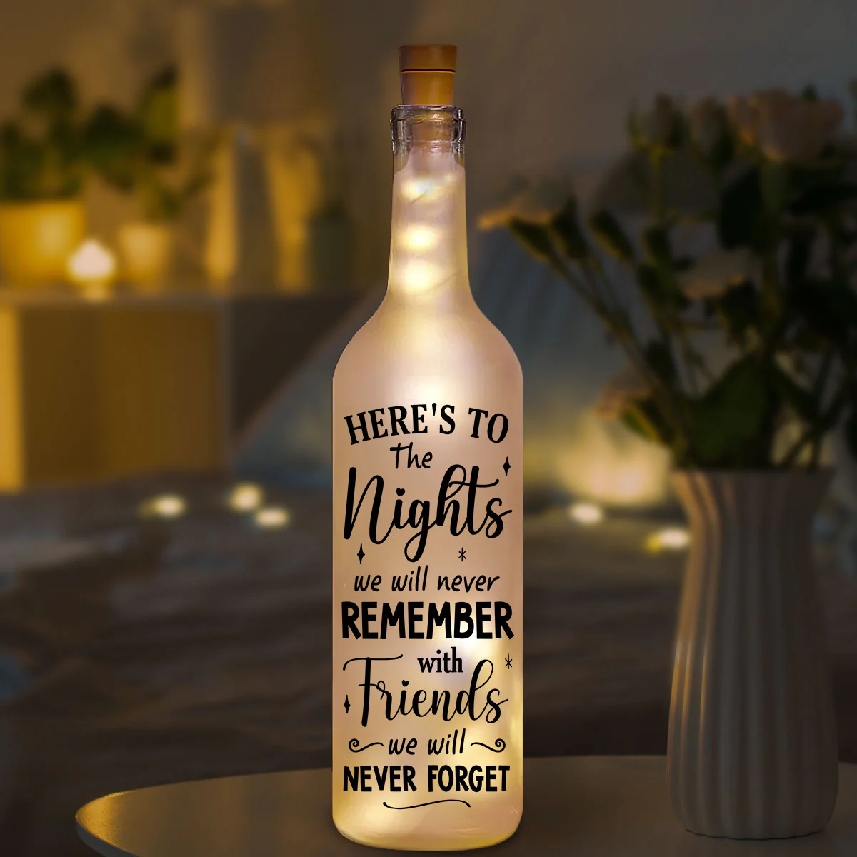 Besties For Life - Personalized Custom Bottle Lamp - Image 5