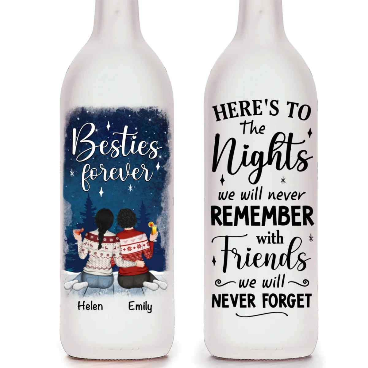 Besties For Life - Personalized Custom Bottle Lamp - Image 7