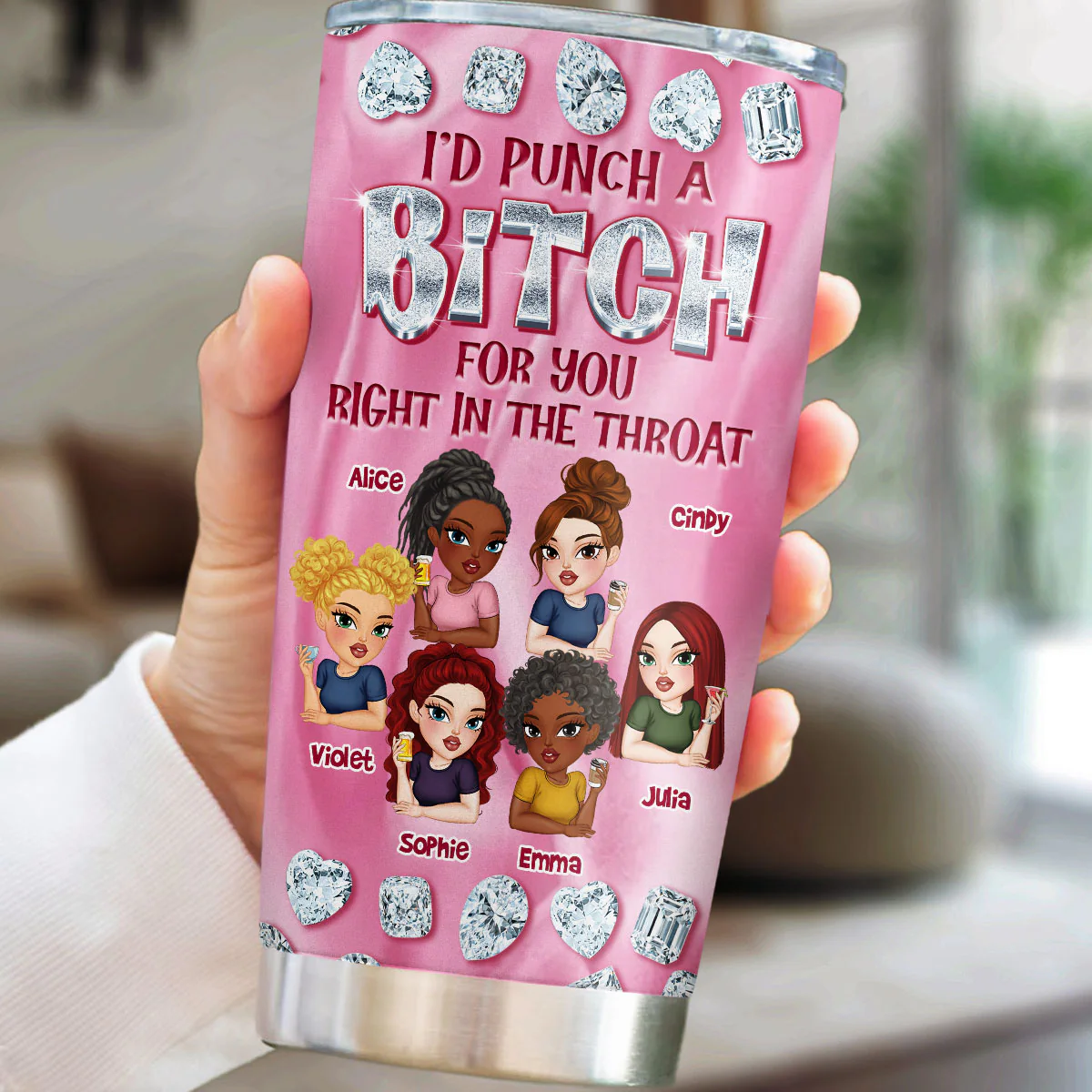 Besties Forever Gemstones - Personalized Custom Tumbler - Image 5