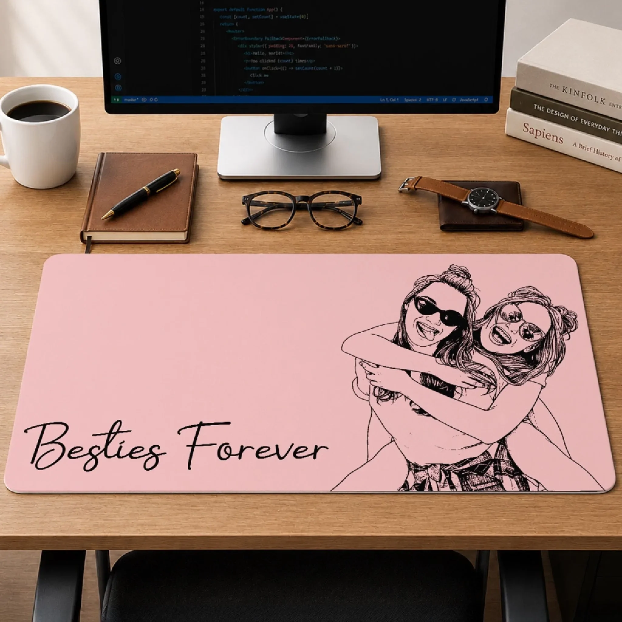 Besties Forever - Personalized Custom Desk Mat