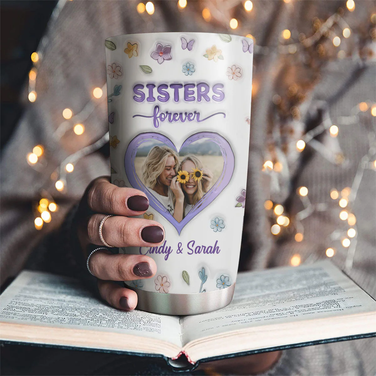 Besties Forever Version 2 - Personalized Custom 3D Inflated Effect Tumbler - Image 2