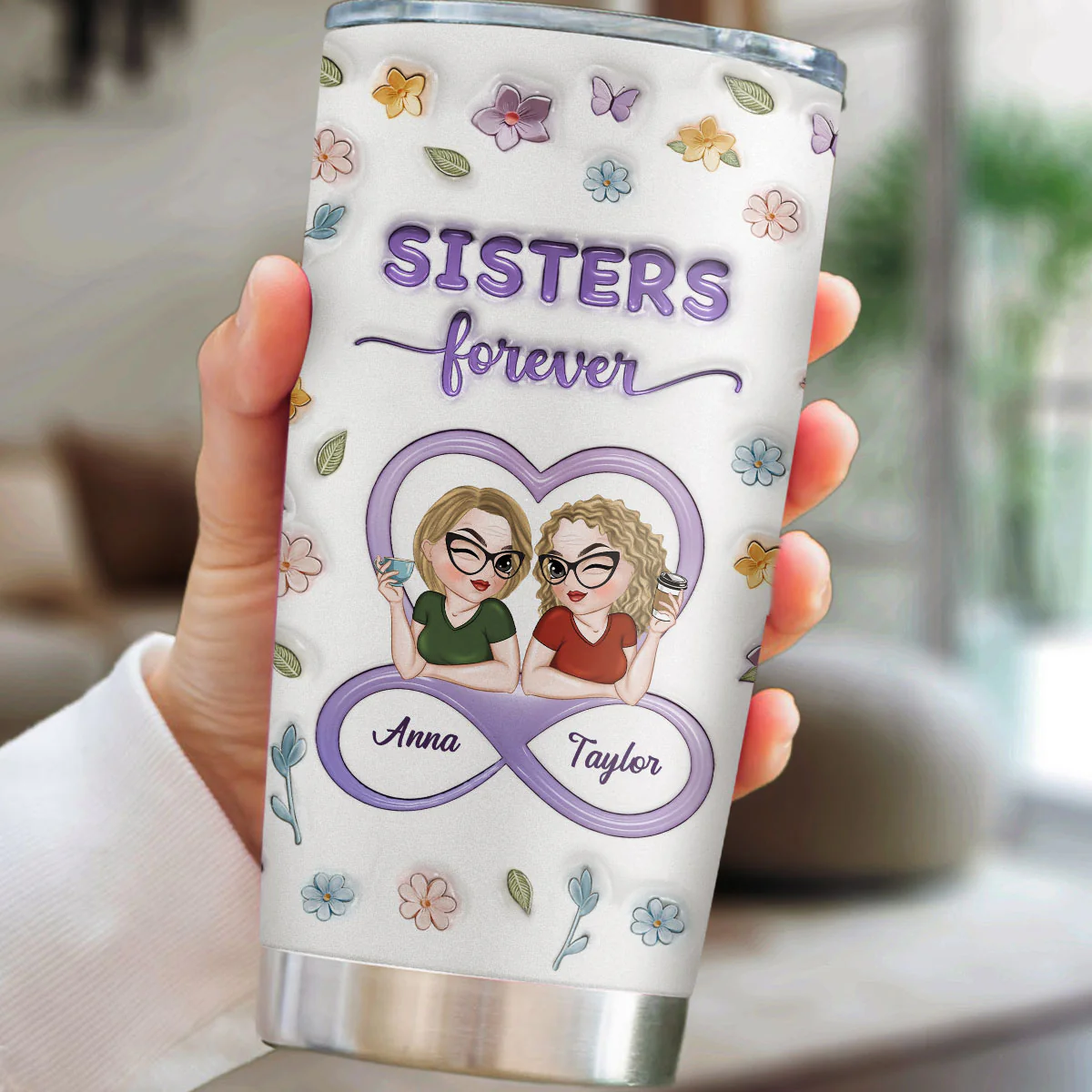 Besties Forever Version 3 - Personalized Custom 3D Inflated Effect Tumbler - Image 4