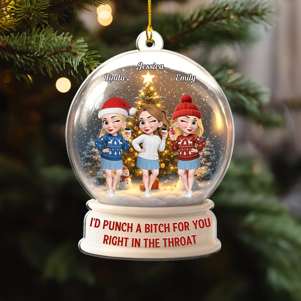 Besties Love Crystal Ball - Personalized Custom Acrylic Ornament - Image 4