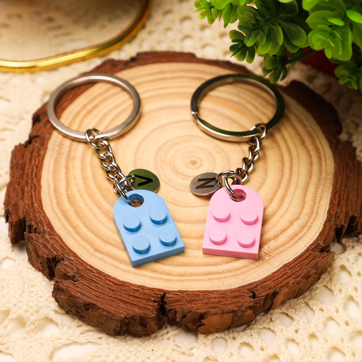 Better Together - Personalized Custom Heart Brick Keychain - Image 3