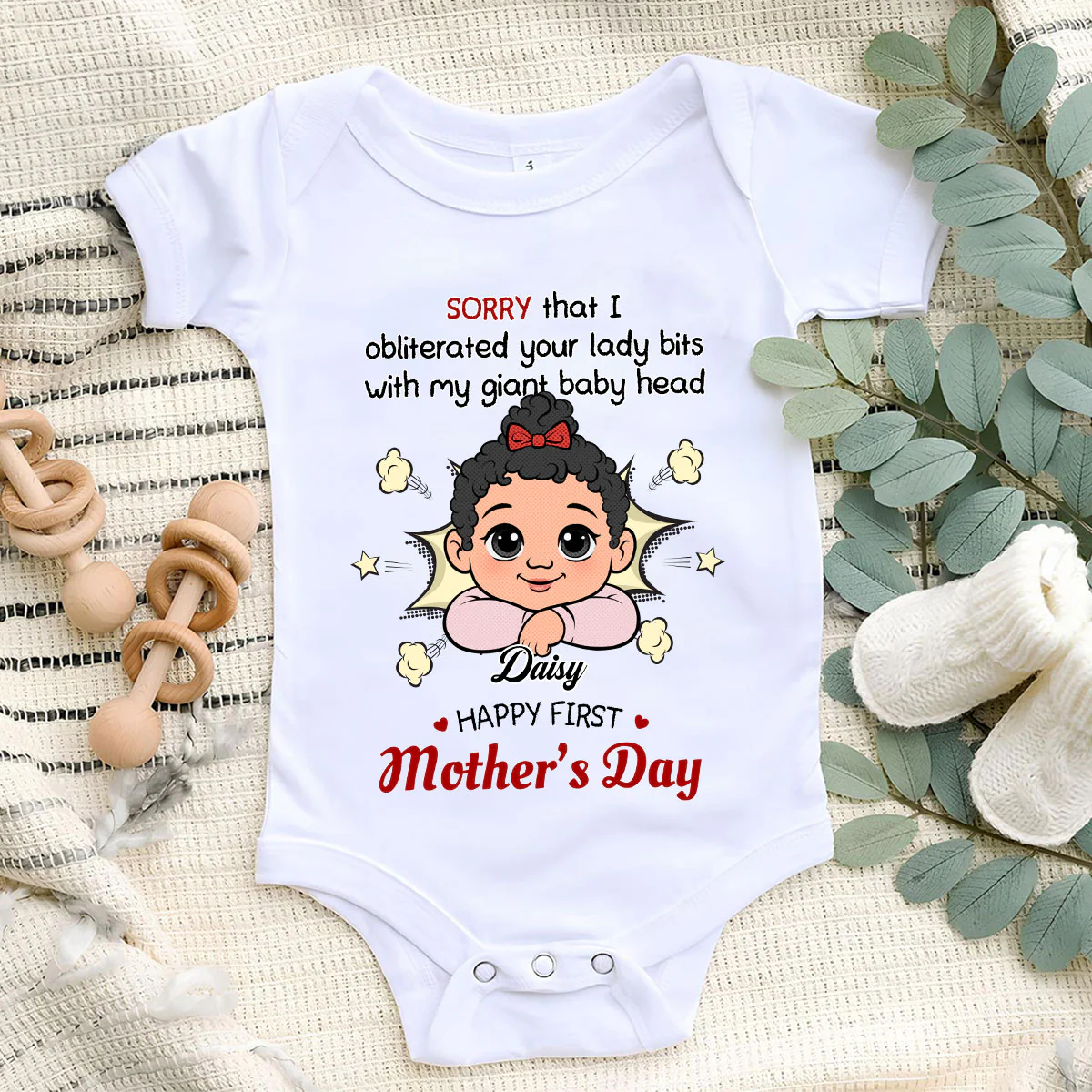 Big Head Big Love - Personalized Custom Baby Onesie - Image 3