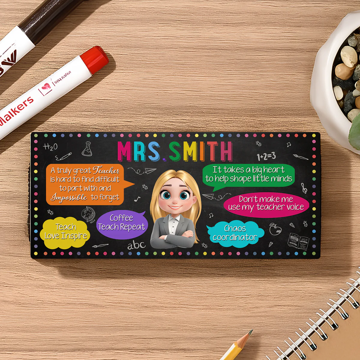 Big Heart, Little Minds - Personalized Custom Whiteboard Eraser