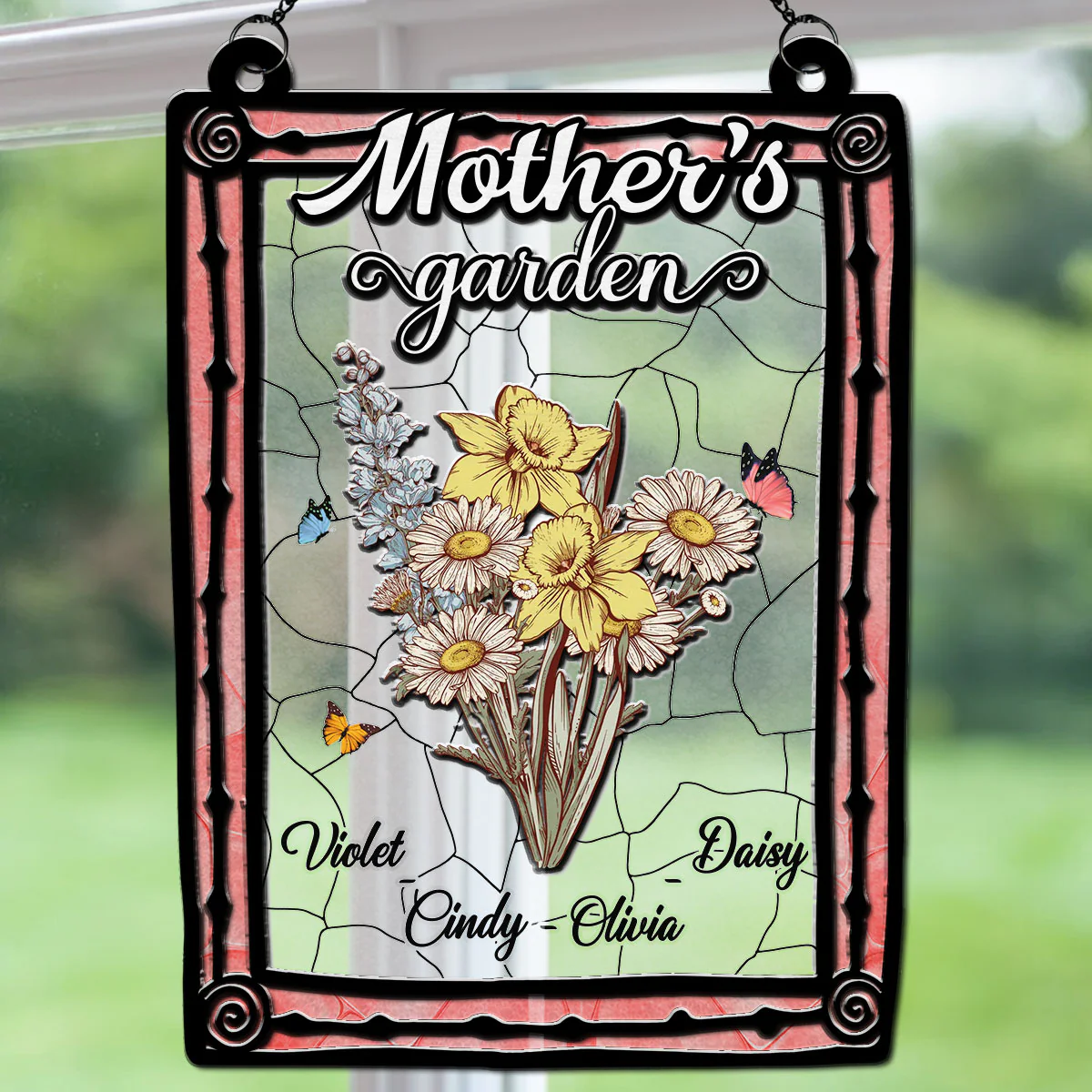 Birth Flower Grandma Garden - Personalized Custom Suncatcher - Image 4