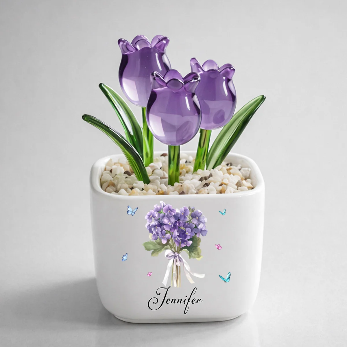 Birthmonth Flower - Personalized Custom Glass Everlasting Tulips - Image 9