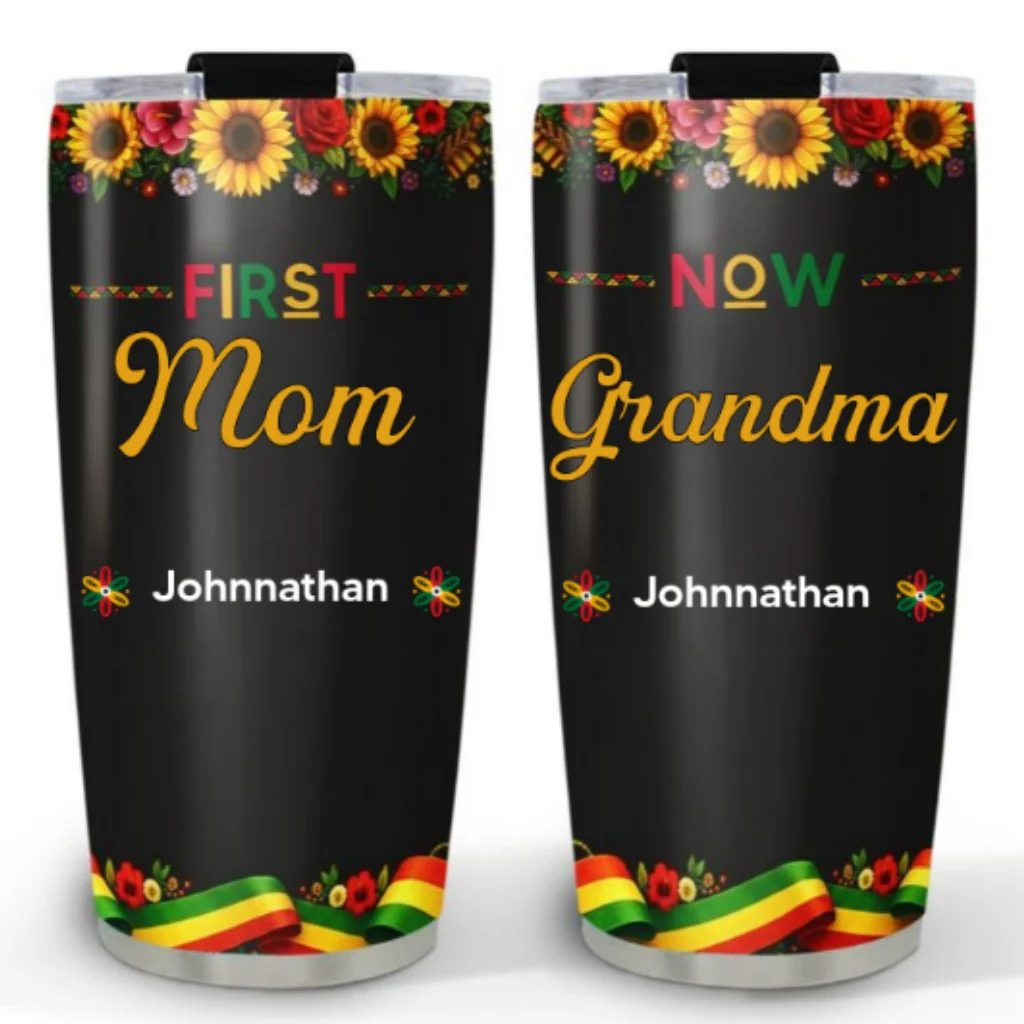 Black Grandma Mom - Personalized Custom Tumbler - Image 5