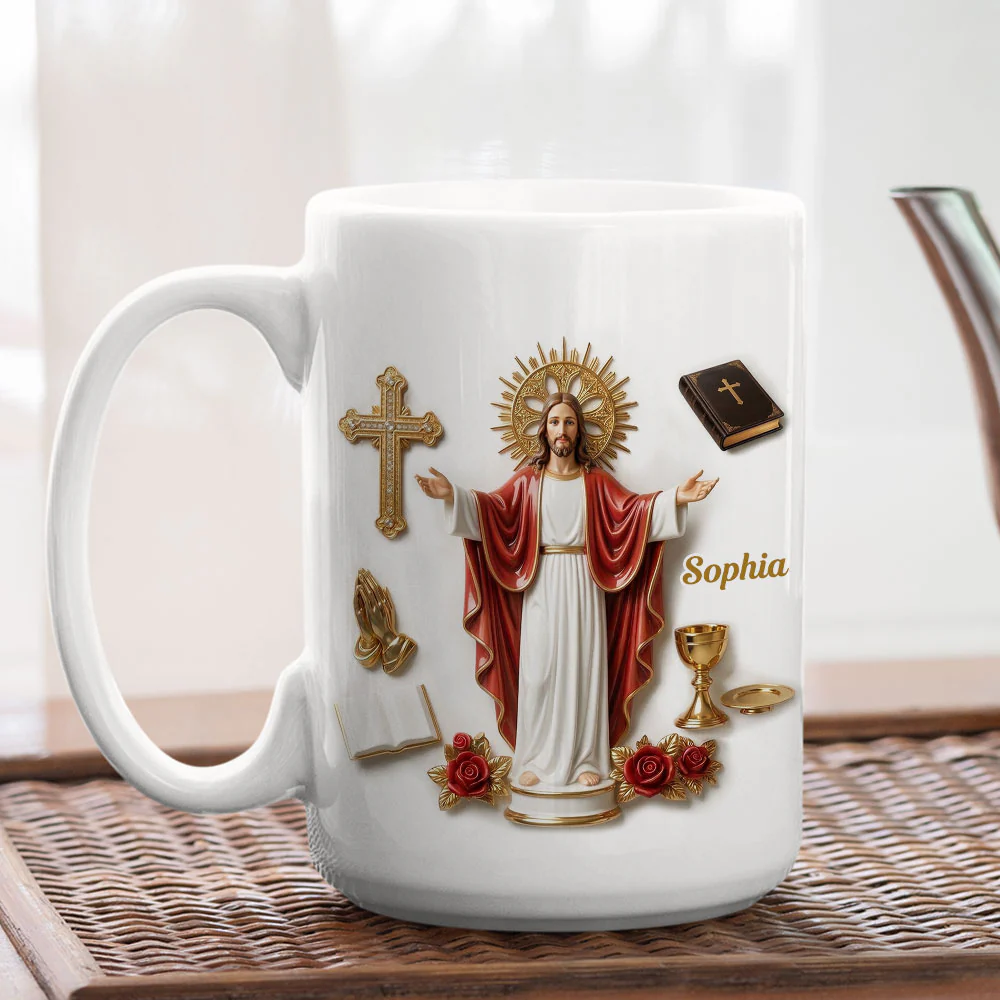 Blessed By Jesus - Personalized Custom 3D Effect Mug - Image 5